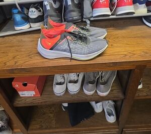 Nike Men’s Running Shoes Gray with Coral and Lime Accents